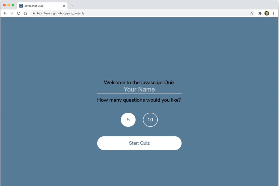 Cover image for project Javascript Quiz
